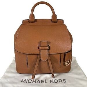 Michael Kors Romy Acorn Brown Pebbled Leather Medium Backpack Handbag
